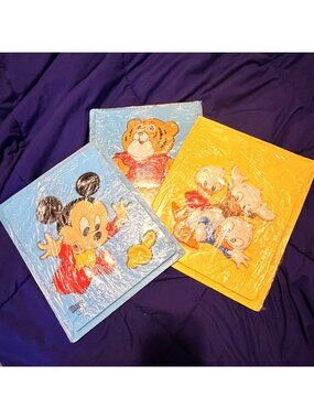 Disney Babies Mickey Mouse Huey Dewey Louie Tiger Plastic Tray Puzzle Lot 80s